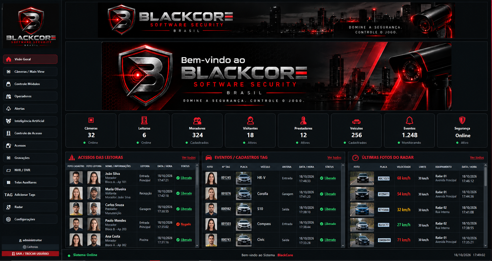 Imagem do software BlackCore